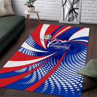 Paraguay Flag Day Area Rug Patriotic Sunburst Traditional Ñandutí Lace