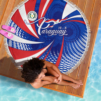 Paraguay Flag Day Beach Blanket Patriotic Sunburst Traditional Ñandutí Lace