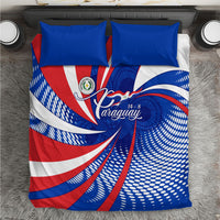 Paraguay Flag Day Bedding Set Patriotic Sunburst Traditional Ñandutí Lace