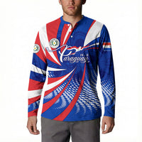 Paraguay Flag Day Button Sweatshirt Patriotic Sunburst Traditional Ñandutí Lace