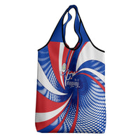 Paraguay Flag Day Grocery Bag Patriotic Sunburst Traditional Ñandutí Lace