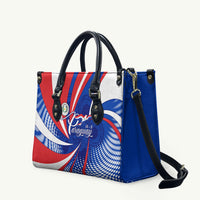 Paraguay Flag Day Leather Bag Patriotic Sunburst Traditional Ñandutí Lace