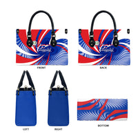 Paraguay Flag Day Leather Bag Patriotic Sunburst Traditional Ñandutí Lace