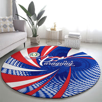 Paraguay Flag Day Round Carpet Patriotic Sunburst Traditional Ñandutí Lace