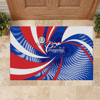 Paraguay Flag Day Rubber Doormat Patriotic Sunburst Traditional Ñandutí Lace