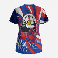 Paraguay Flag Day Scrub Top Patriotic Sunburst Traditional Ñandutí Lace