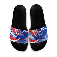 Paraguay Flag Day Slide Sandals Patriotic Sunburst Traditional Ñandutí Lace