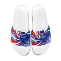 Paraguay Flag Day Slide Sandals Patriotic Sunburst Traditional Ñandutí Lace