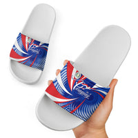Paraguay Flag Day Slide Sandals Patriotic Sunburst Traditional Ñandutí Lace