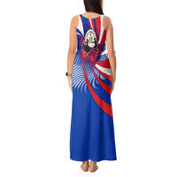 Paraguay Flag Day Tank Maxi Dress Patriotic Sunburst Traditional Ñandutí Lace