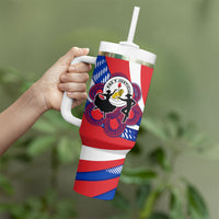 Paraguay Flag Day Tumbler With Handle Patriotic Sunburst Traditional Ñandutí Lace