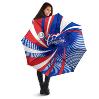 Paraguay Flag Day Umbrella Patriotic Sunburst Traditional Ñandutí Lace