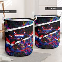 Paraguay Flag Day Laundry Basket Colorful Graffiti Map Butterflies