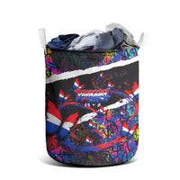 Paraguay Flag Day Laundry Basket Colorful Graffiti Map Butterflies