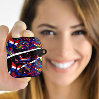Paraguay Flag Day AirPods Case Colorful Graffiti Map Butterflies