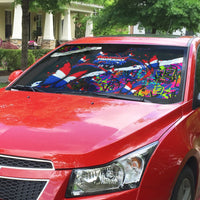 Paraguay Flag Day Auto Sun Shade Colorful Graffiti Map Butterflies