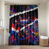 Paraguay Flag Day Bathroom Set Colorful Graffiti Map Butterflies