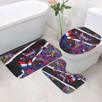Paraguay Flag Day Bathroom Set Colorful Graffiti Map Butterflies