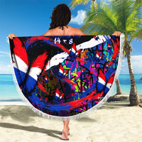 Paraguay Flag Day Beach Blanket Colorful Graffiti Map Butterflies