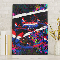 Paraguay Flag Day Canvas Wall Art Colorful Graffiti Map Butterflies