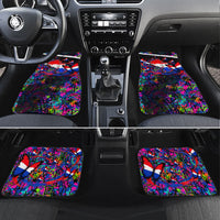 Paraguay Flag Day Car Mats Colorful Graffiti Map Butterflies