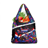 Paraguay Flag Day Grocery Bag Colorful Graffiti Map Butterflies