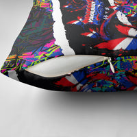 Paraguay Flag Day Pillow Cover Colorful Graffiti Map Butterflies