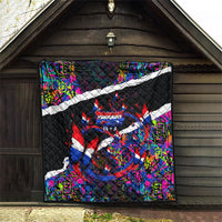 Paraguay Flag Day Quilt Colorful Graffiti Map Butterflies