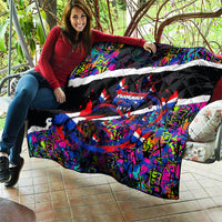 Paraguay Flag Day Quilt Colorful Graffiti Map Butterflies