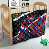 Paraguay Flag Day Quilt Colorful Graffiti Map Butterflies