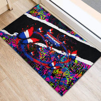 Paraguay Flag Day Rubber Doormat Colorful Graffiti Map Butterflies