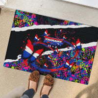 Paraguay Flag Day Rubber Doormat Colorful Graffiti Map Butterflies