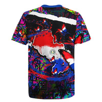 Paraguay Flag Day Rugby Jersey Colorful Graffiti Map Butterflies