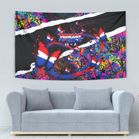 Paraguay Flag Day Tapestry Colorful Graffiti Map Butterflies