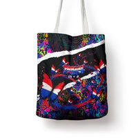Paraguay Flag Day Tote Bag Colorful Graffiti Map Butterflies
