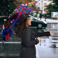 Paraguay Flag Day Umbrella Colorful Graffiti Map Butterflies