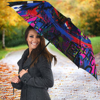 Paraguay Flag Day Umbrella Colorful Graffiti Map Butterflies