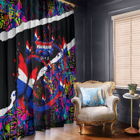 Paraguay Flag Day Window Curtain Colorful Graffiti Map Butterflies