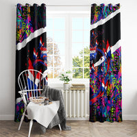 Paraguay Flag Day Window Curtain Colorful Graffiti Map Butterflies