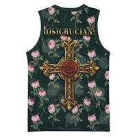 Rosicrucian Order Rose Cross Basketball Jersey Gothic Baroque Crucifix Vintage Floral