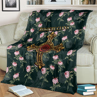 Rosicrucian Order Rose Cross Blanket Gothic Baroque Crucifix Vintage Floral