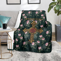 Rosicrucian Order Rose Cross Blanket Gothic Baroque Crucifix Vintage Floral