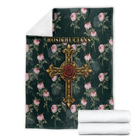 Rosicrucian Order Rose Cross Blanket Gothic Baroque Crucifix Vintage Floral