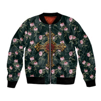 Rosicrucian Order Rose Cross Bomber Jacket Gothic Baroque Crucifix Vintage Floral