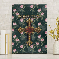 Rosicrucian Order Rose Cross Canvas Wall Art Gothic Baroque Crucifix Vintage Floral