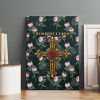 Rosicrucian Order Rose Cross Canvas Wall Art Gothic Baroque Crucifix Vintage Floral