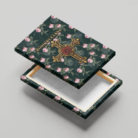 Rosicrucian Order Rose Cross Canvas Wall Art Gothic Baroque Crucifix Vintage Floral