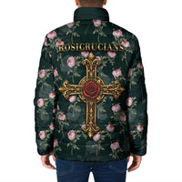 Rosicrucian Order Rose Cross Padded Jacket Gothic Baroque Crucifix Vintage Floral