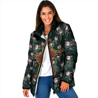 Rosicrucian Order Rose Cross Padded Jacket Gothic Baroque Crucifix Vintage Floral