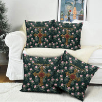 Rosicrucian Order Rose Cross Pillow Cover Gothic Baroque Crucifix Vintage Floral